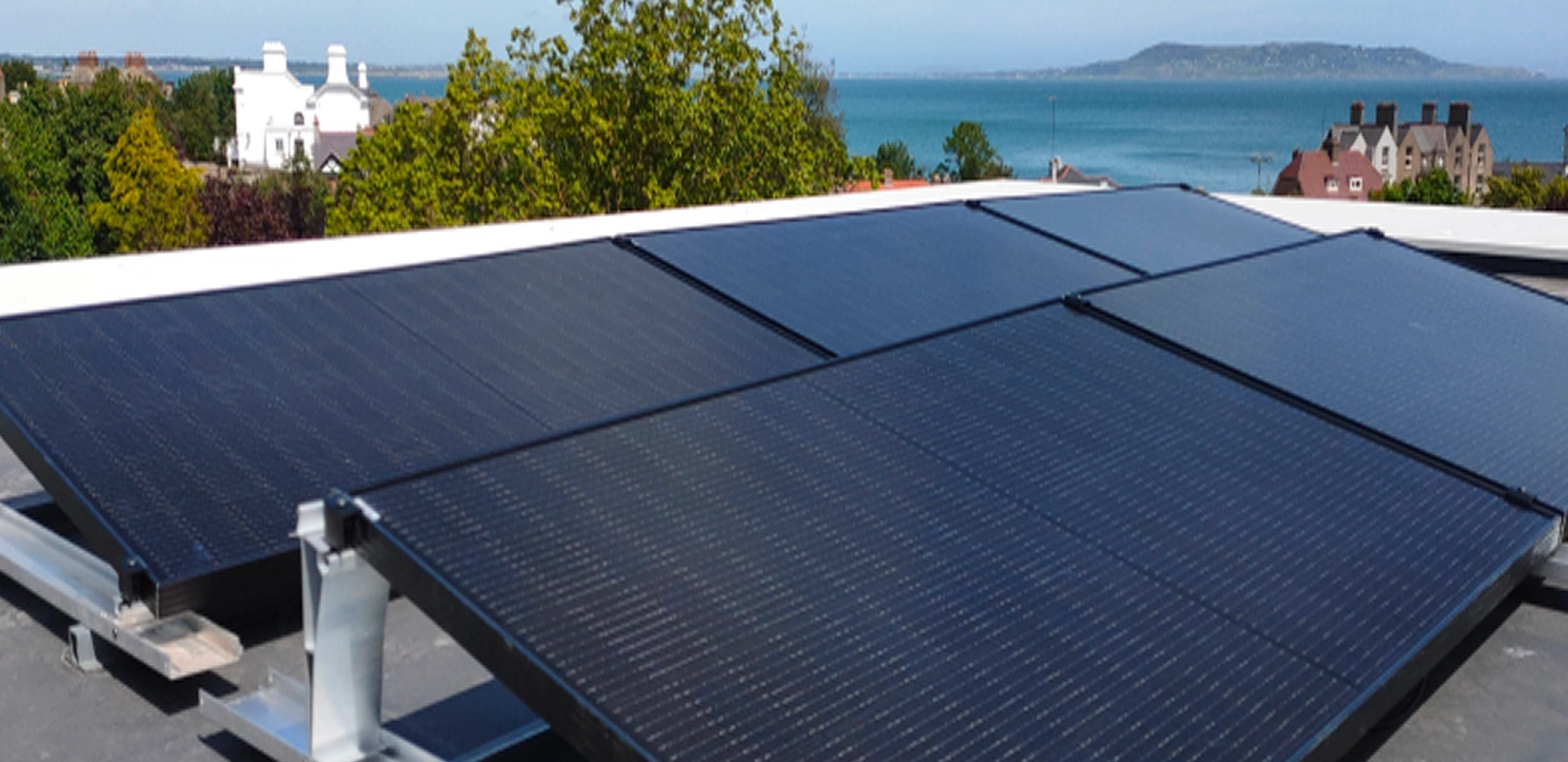 View of solar PV in a business in Ireland.