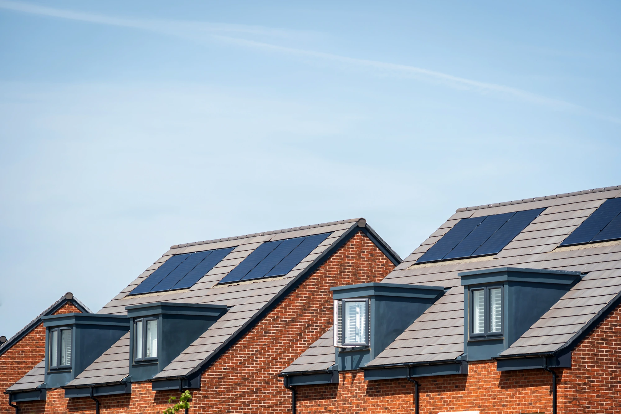 solar panels on roofs